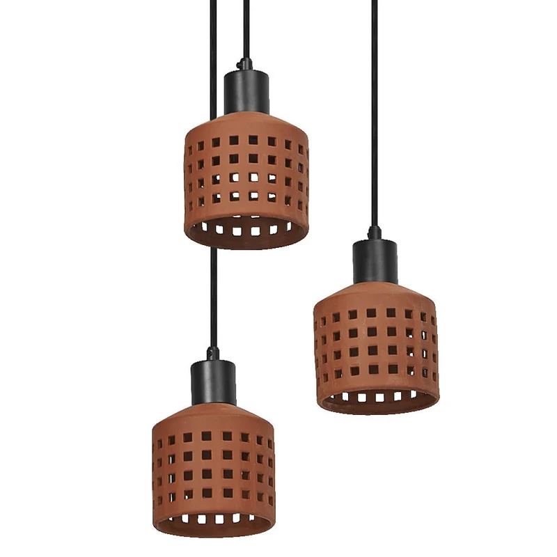 OSRAM DECOR Lampada a sospensione in argilla per finestre, marrone, 3 fiamme, E27