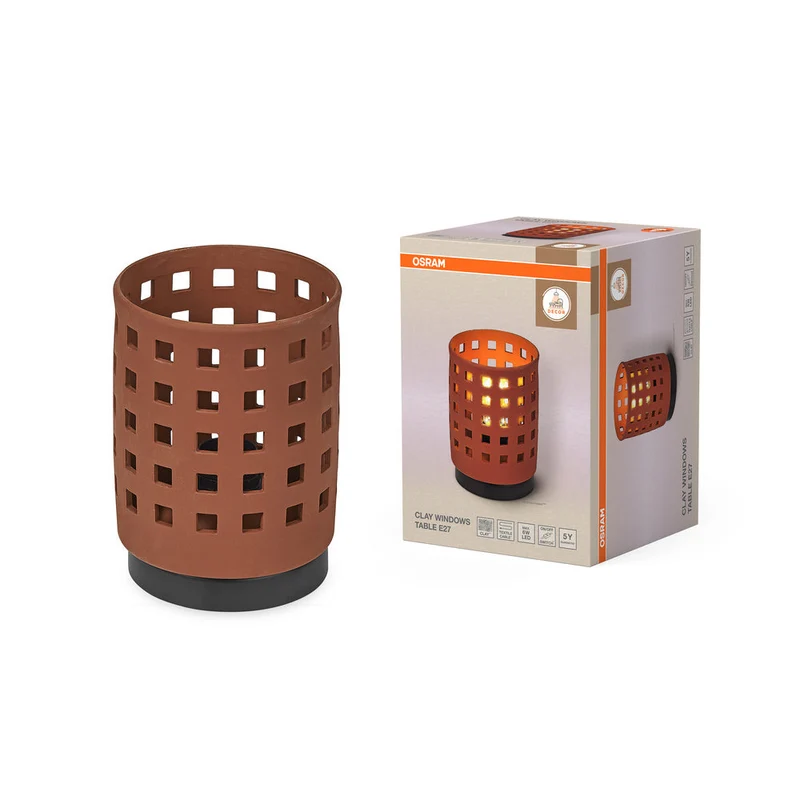 OSRAM DECOR Lampada da tavolo in argilla per finestre 1xE27 Marrone