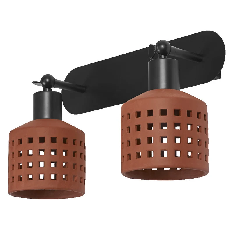 OSRAM DECOR Finestra in argilla Lampada da parete marrone, 2 fiamme, E27