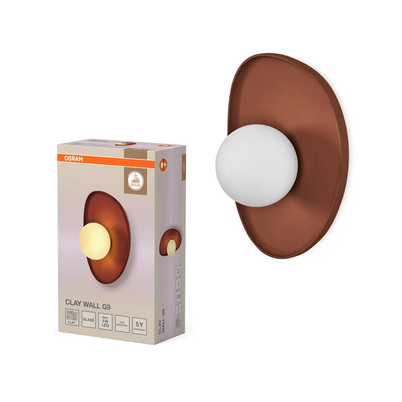 OSRAM DECOR Nido di Argilla Applique da Parete 1xG9 Marrone