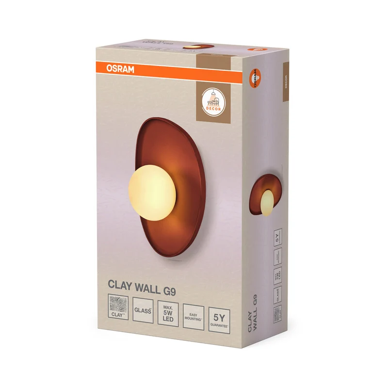 OSRAM DECOR Nido di Argilla Applique da Parete 1xG9 Marrone