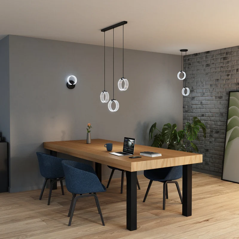 OSRAM DECOR Lampada a sospensione Circle, 2 pendenti, 14W, Click CCT Nero
