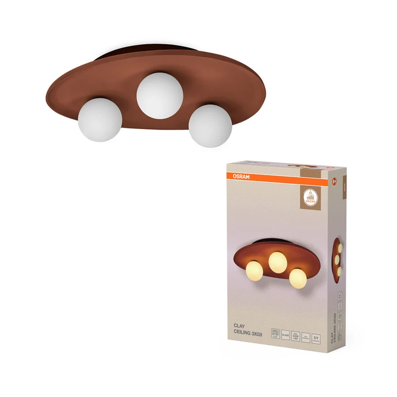 OSRAM DECOR Nido di Argilla Lampada da Soffitto 3xG9 Marrone