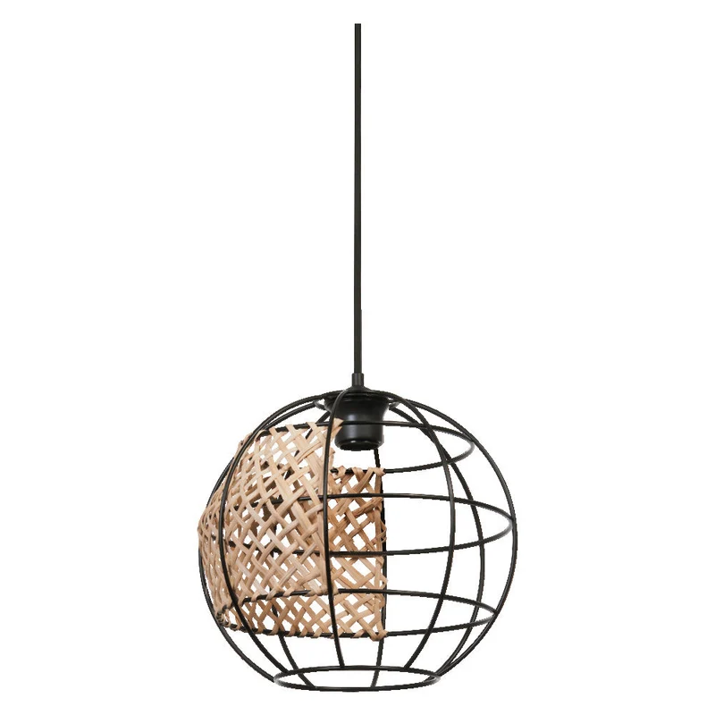 OSRAM DECOR Lampada a sospensione con gabbia a globo, nero/marrone, E27