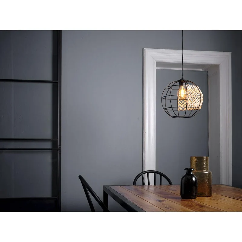 OSRAM DECOR Lampada a sospensione con gabbia a globo, nero/marrone, E27