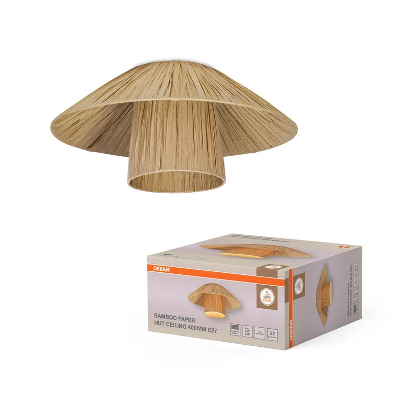 OSRAM DECOR Capanna di Carta di Bambù Lampada da Soffitto Marrone, 400mm, E27