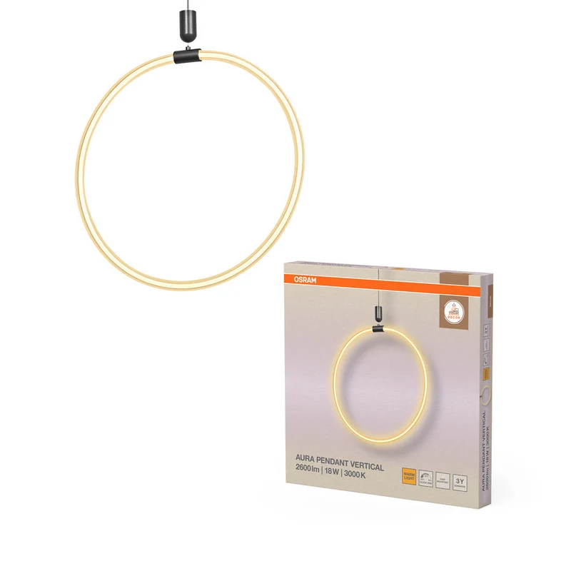 OSRAM DECOR Aura Lampada a sospensione verticale, 18W, 3000K, 2000lm, Click DIM