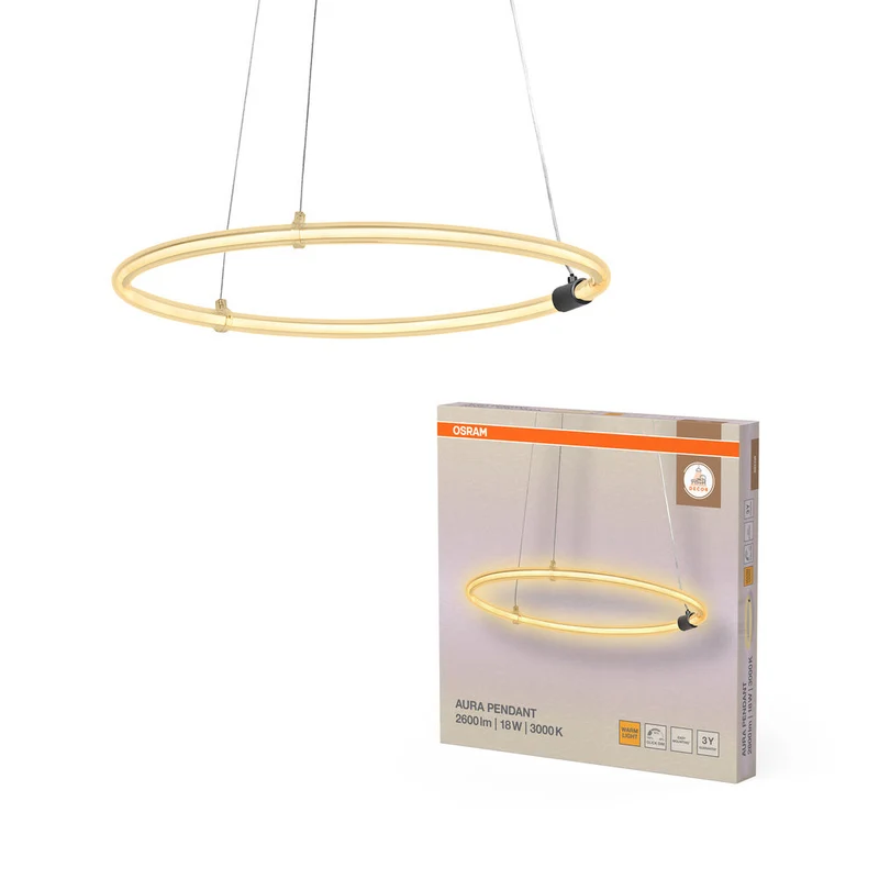 OSRAM DECOR Aura Lampada a sospensione, 18W, 3000K, 2000lm, Click DIM