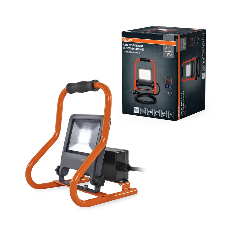 OSRAM LAMPADE DA LAVORO R-STAND Faretto Multipresa (GEN 2) 30W, 2700lm, 4000K