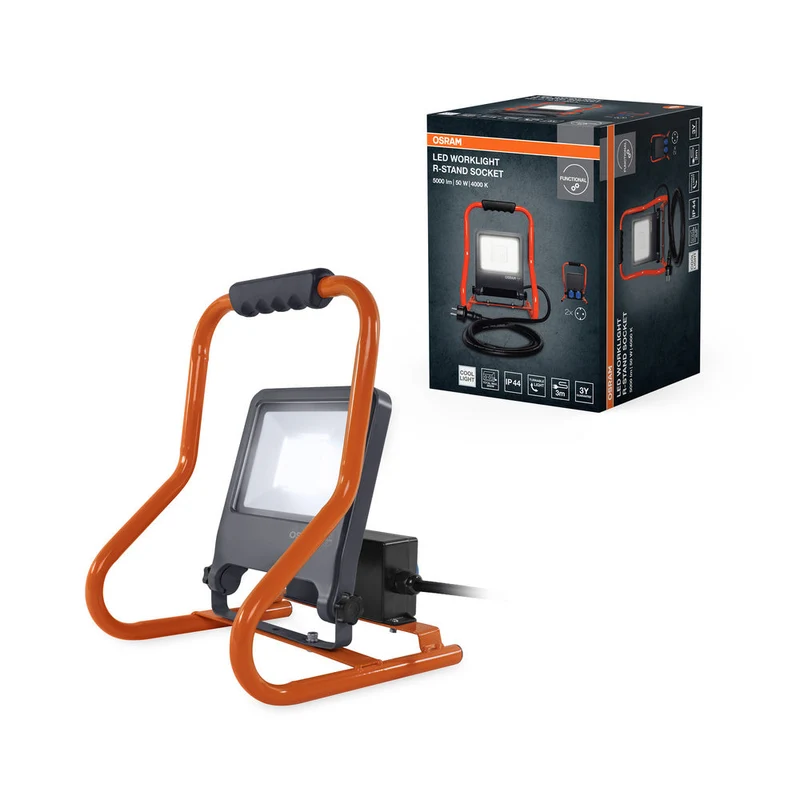 OSRAM LAMPADE DA LAVORO R-STAND Faretto da cantiere, multipresa, (GEN 2) 50W, 4500lm, 4000K