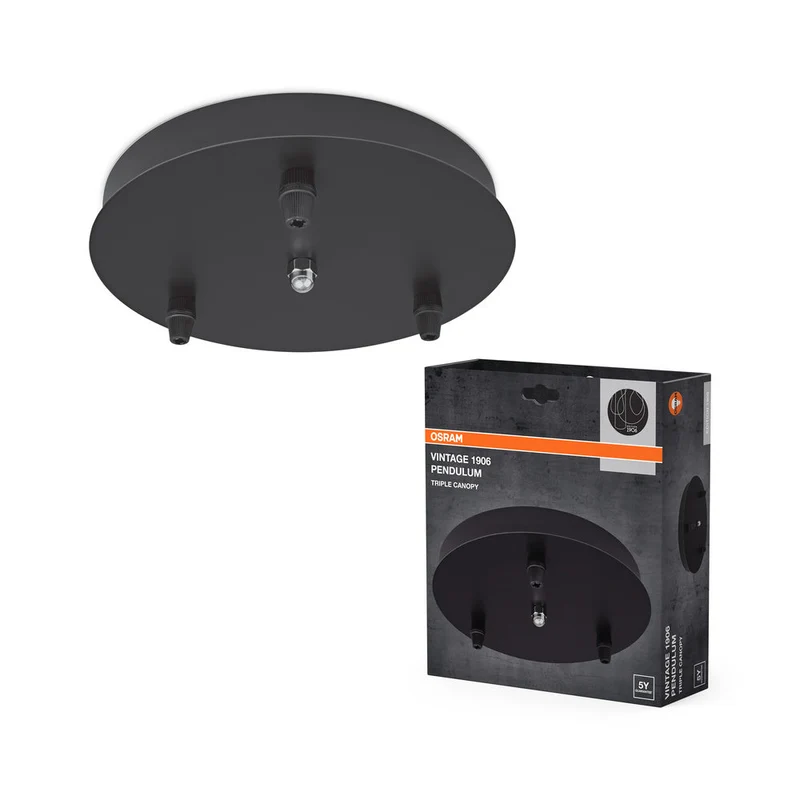 OSRAM Vintage Edition 1906, Copertura nera, Supporto per lampade a pendolo OSRAM Vintage 1906, Custodia in alluminio