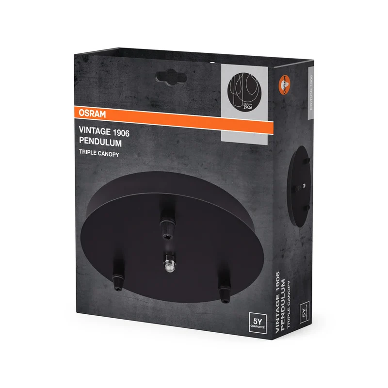OSRAM Vintage Edition 1906, Copertura nera, Supporto per lampade a pendolo OSRAM Vintage 1906, Custodia in alluminio