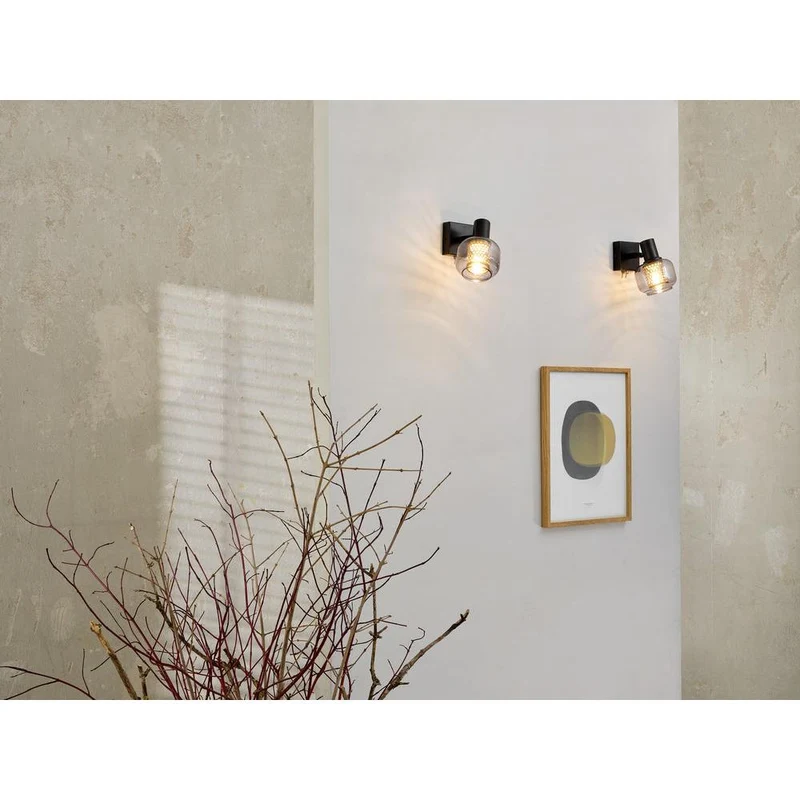 OSRAM DECOR Spot Firefly lampada da parete, lampada OSRAM inclusa, nero, 1 x 2.8W, E14
