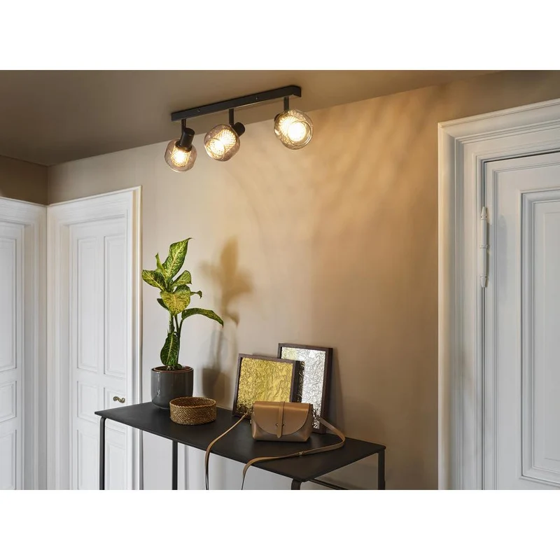 OSRAM DECOR Spot Firefly lampada da soffitto, lampada OSRAM inclusa, nero, 3 x 2.8W, 750lm