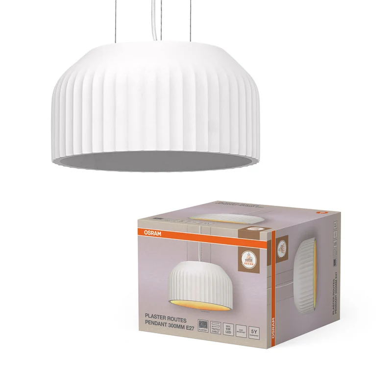 OSRAM DECOR Plaster Routes Lampada a sospensione Pendelleuchte 300 1xE27 Bianco