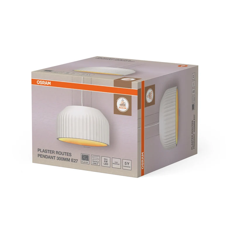 OSRAM DECOR Plaster Routes Lampada a sospensione Pendelleuchte 300 1xE27 Bianco
