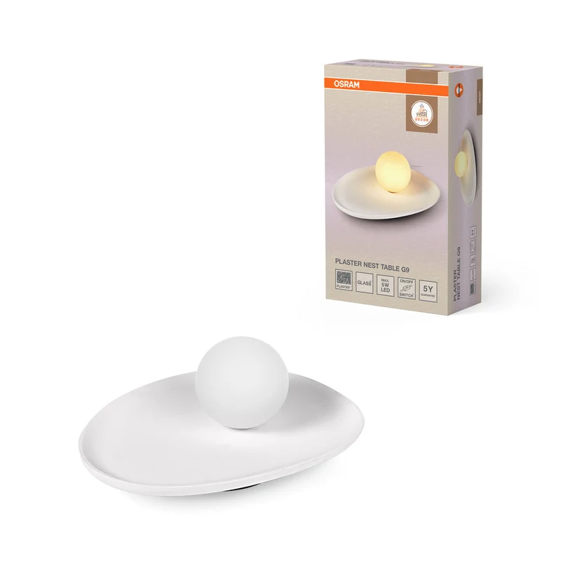 OSRAM DECOR Plaster Nido Tavolo Lampada da tavolo 1xG9 Bianco
