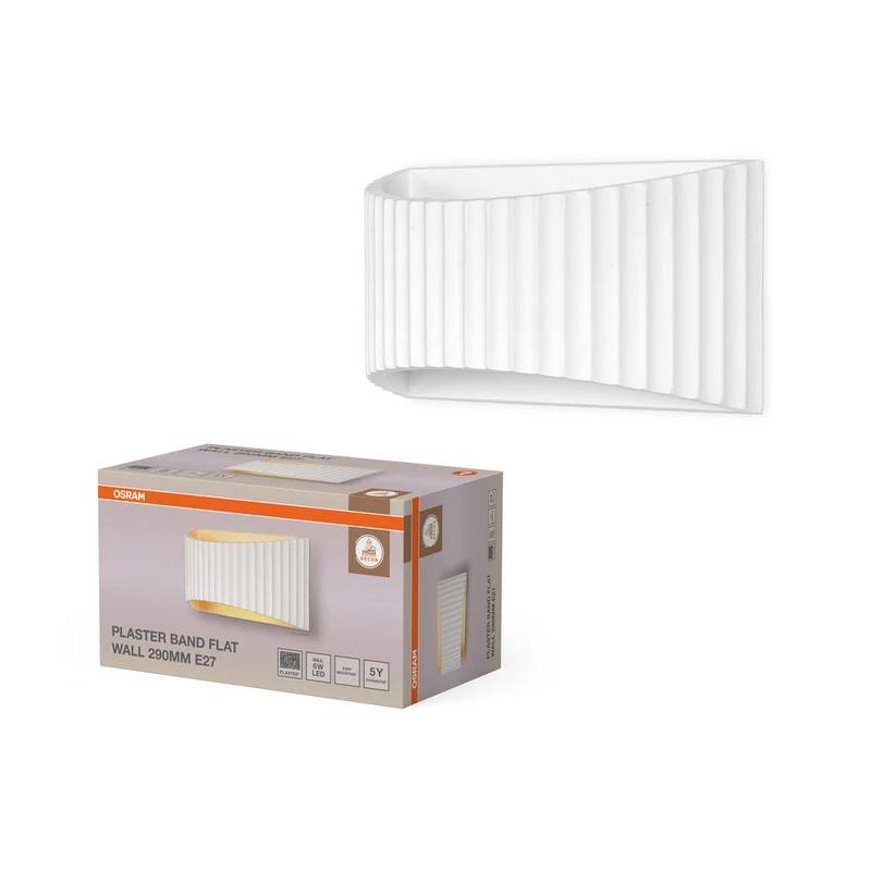 OSRAM DECOR fascia in gesso lampada da parete piatta Wandleuchte 290 1xE27 bianco