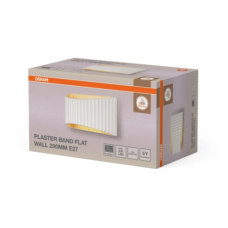 OSRAM DECOR fascia in gesso lampada da parete piatta Wandleuchte 290 1xE27 bianco