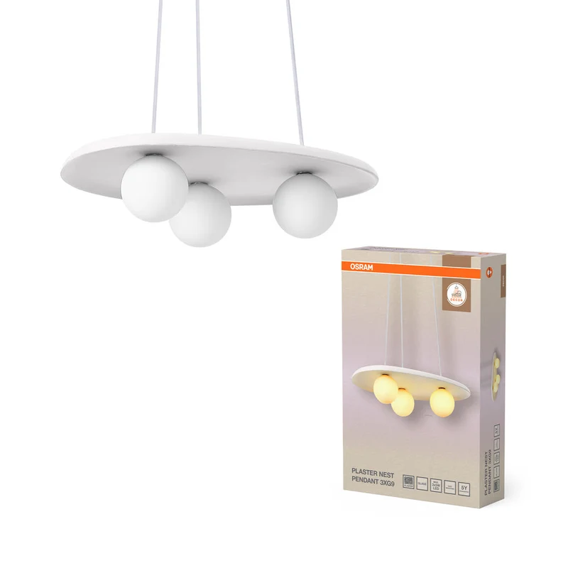 OSRAM DECOR Lampada a sospensione Nido di Gesso 3xG9 Bianco