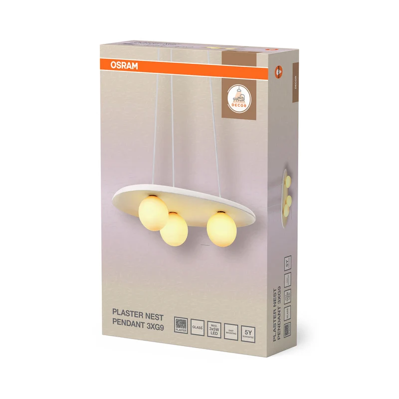 OSRAM DECOR Lampada a sospensione Nido di Gesso 3xG9 Bianco