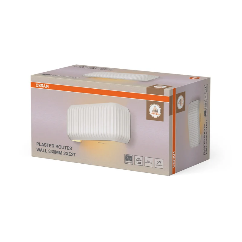 OSRAM DECOR Plaster Routes Applique da parete 330 2xE27 Bianco