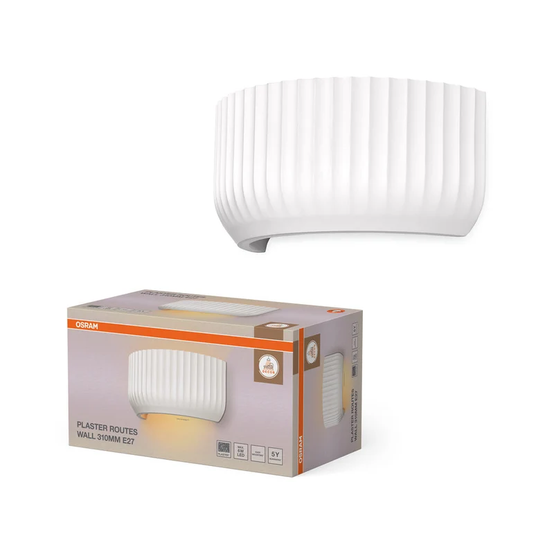 OSRAM DECOR Plaster Routes Applique da parete Up 310 1xE27 Bianco