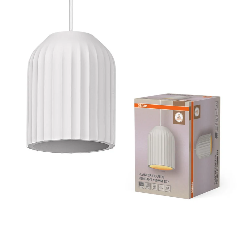 OSRAM DECOR Plaster Routes Lampada a sospensione da parete 150 1xE27 Bianco