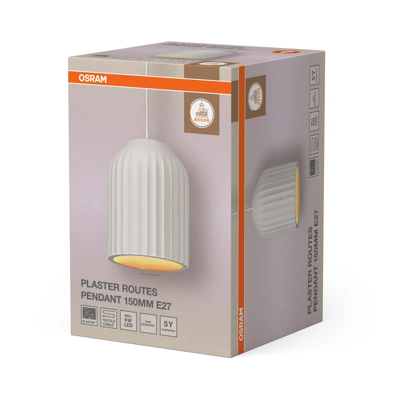 OSRAM DECOR Plaster Routes Lampada a sospensione da parete 150 1xE27 Bianco