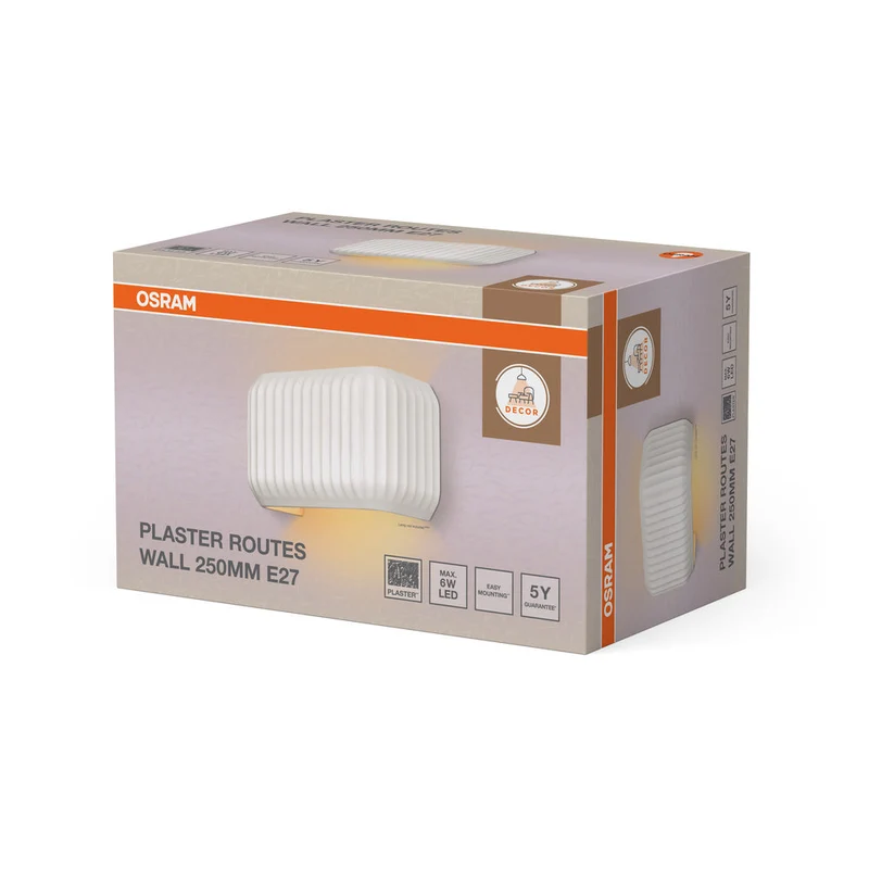 OSRAM DECOR Plaster Routes Applique da parete 250 1xE27 Bianco