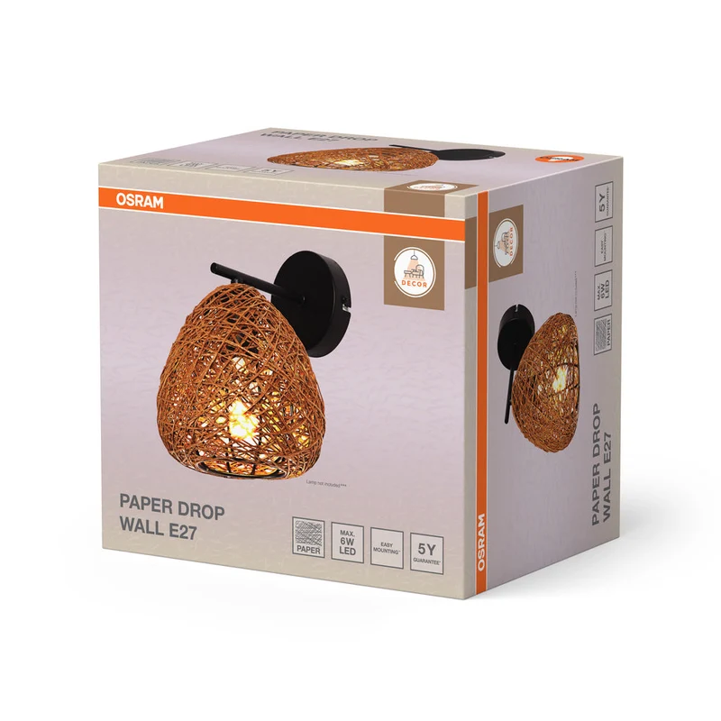 OSRAM DECOR Lampada da parete Paper Drop 1xE27 Beige