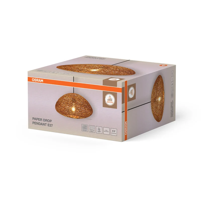 OSRAM DECOR Lampada a sospensione Paper Drop 1xE27 Beige