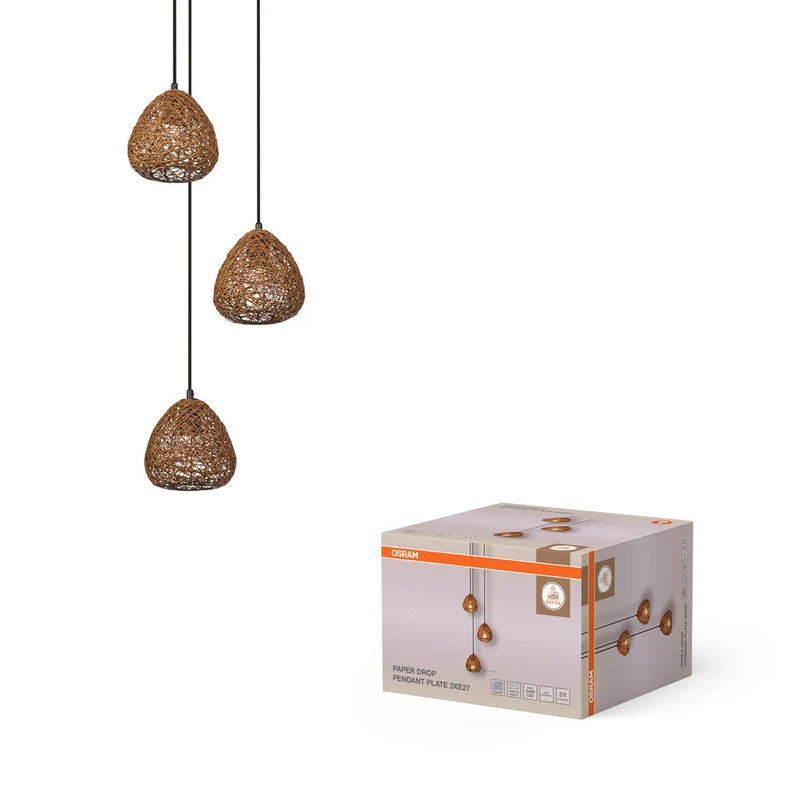 OSRAM DECOR Lampada a sospensione Paper Drop Pendelleuchte Piastra 3xE27 Beige
