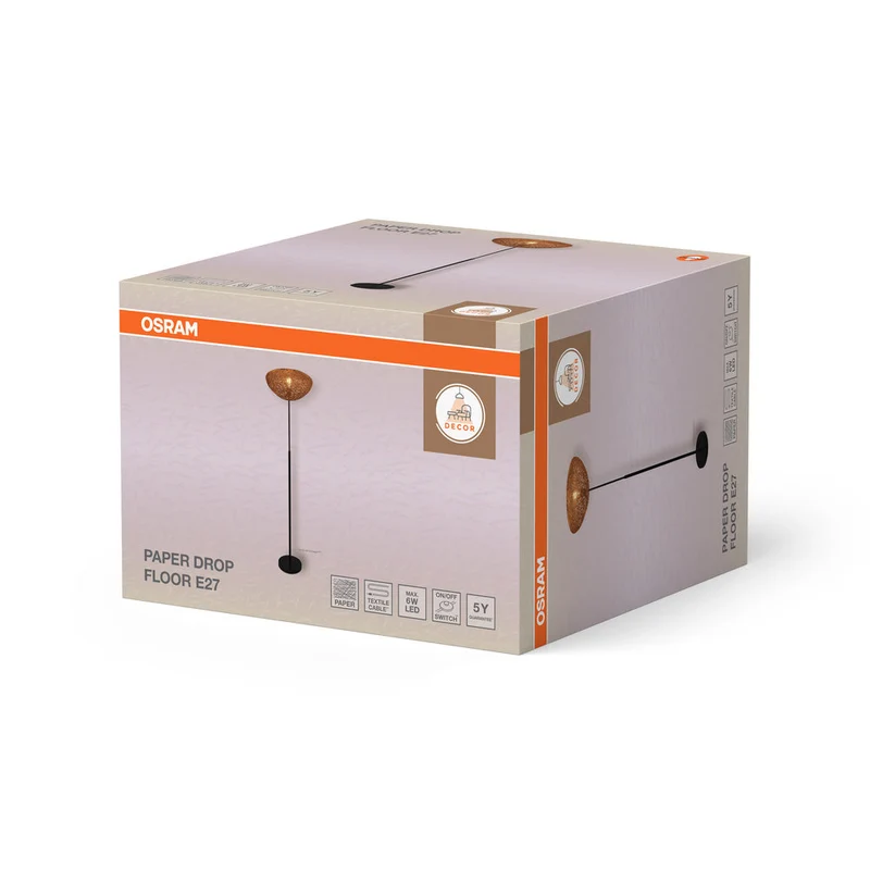 OSRAM DECOR Lampada da terra Paper Drop 1xE27 Beige