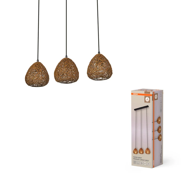 OSRAM DECOR Lampada a sospensione Paper Drop Lineare 3xE27 Beige