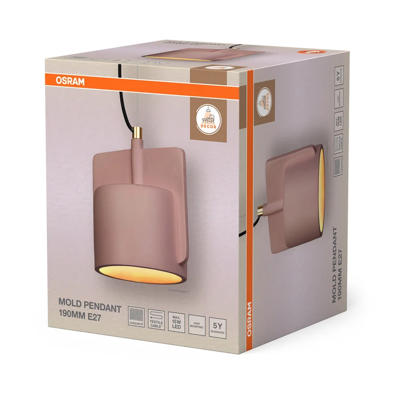 OSRAM DECOR Lampada a sospensione Mold 190MM 1xE27 Rosa