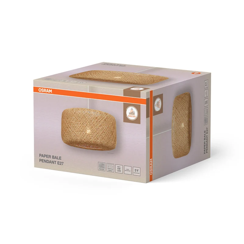 OSRAM DECOR Lampada a sospensione in carta Bale 1xE27 Beige