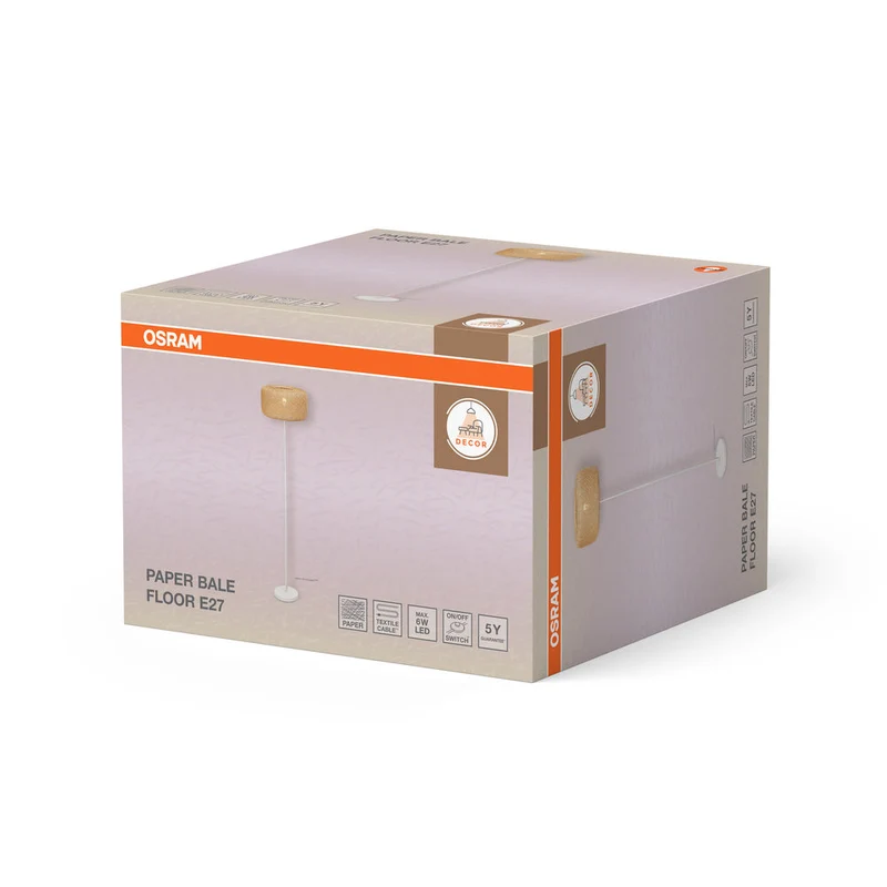 OSRAM DECOR Lampada da terra in carta Bale 1xE27 beige