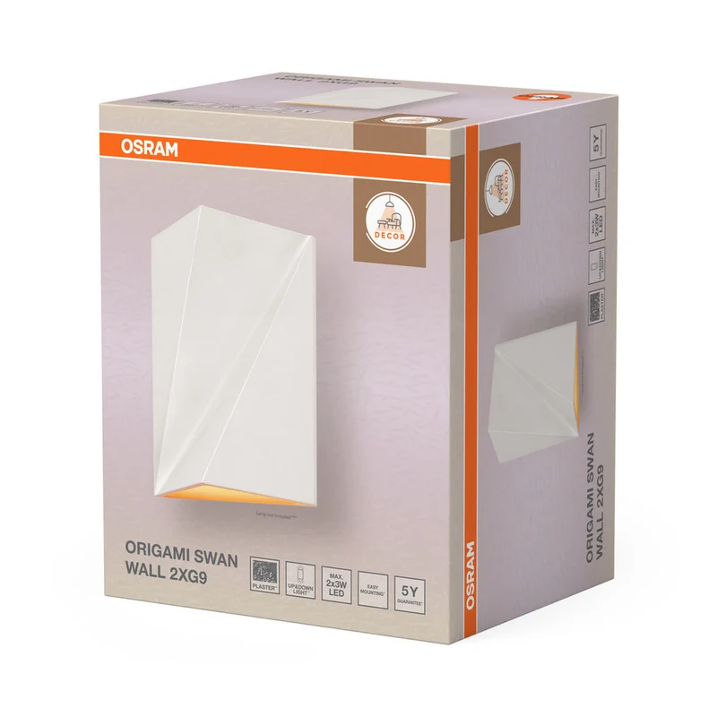 OSRAM DECOR Origami Cigno Applique da parete 2xG9 Bianco