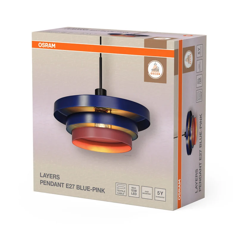 OSRAM DECOR Lampada a sospensione Layers Blu, E27