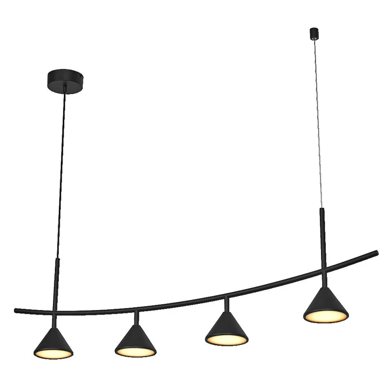 OSRAM DECOR Fuji Lampada a sospensione lineare 4 pezzi 16W 930 Nero