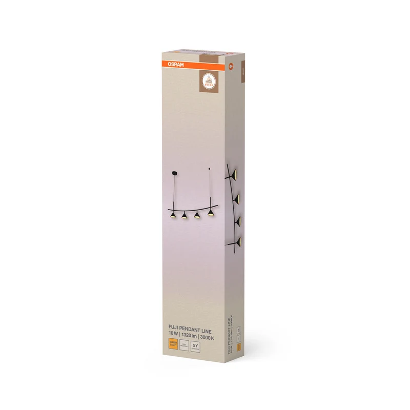 OSRAM DECOR Fuji Lampada a sospensione lineare 4 pezzi 16W 930 Nero