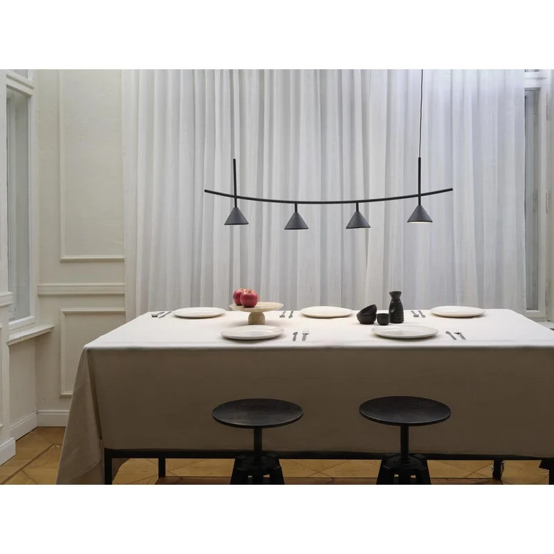 OSRAM DECOR Fuji Lampada a sospensione lineare 4 pezzi 16W 930 Nero