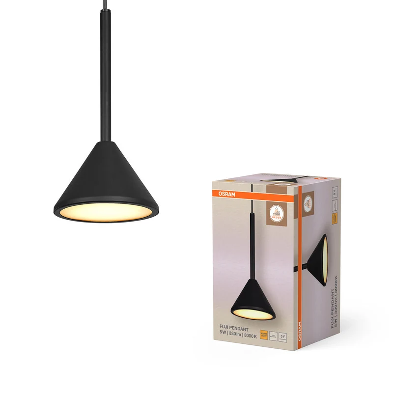 OSRAM DECOR Fuji 1X Lampada a sospensione Pendelleuchte 5W 930 Nero