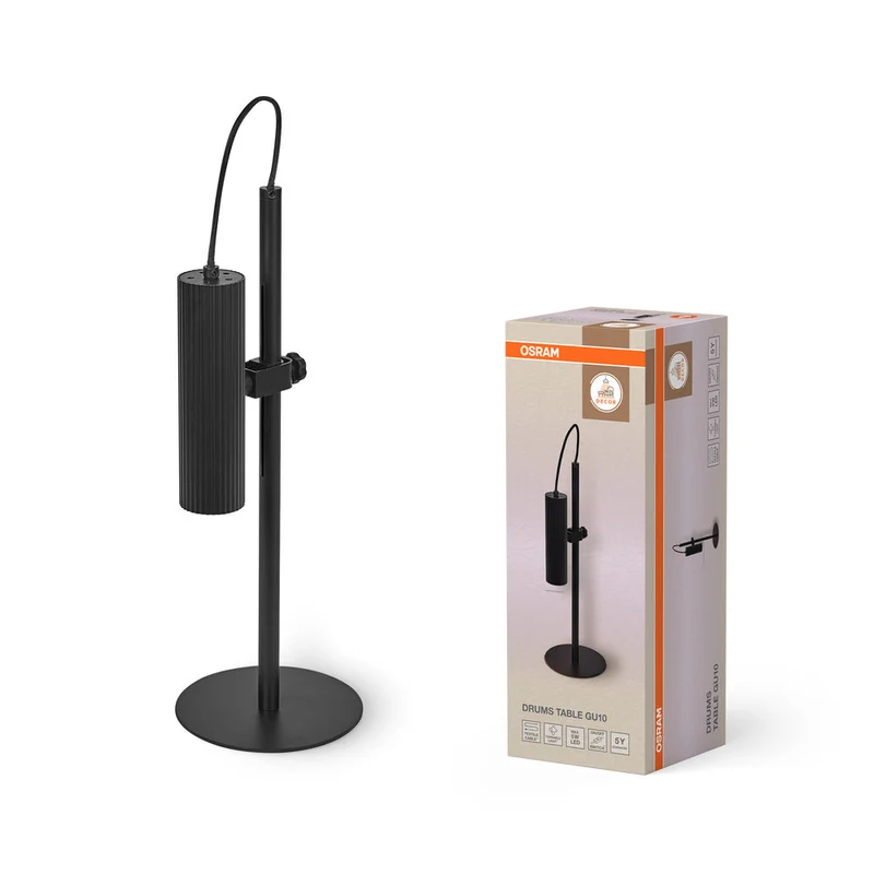 OSRAM DECOR Lampada da tavolo Drums GU10 Nero