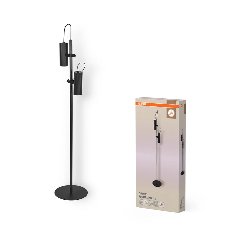 OSRAM DECOR Lampada da terra a tamburo 2xGU10 Nero