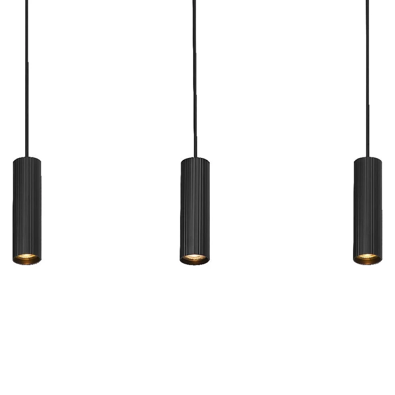 OSRAM DECOR Lampada a sospensione a tamburo LED nera, 3 fiamme, GU10