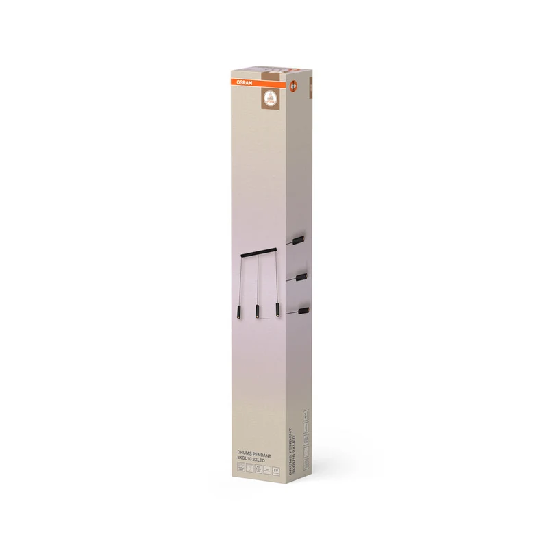 OSRAM DECOR Lampada a sospensione a tamburo LED nera, 3 fiamme, GU10
