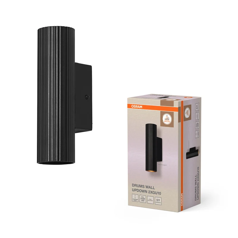 OSRAM DECOR Drums Applique da parete su e giù 2xGU10 Nero