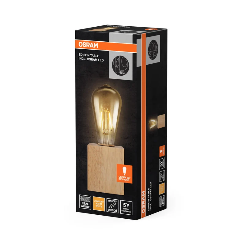 OSRAM Vintage 1906 Lampada da tavolo Tischleuchte, 2.5W, E27, Marrone, incl. lampadina